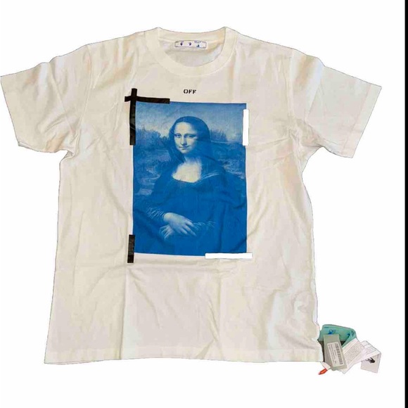NWT Off White Men’s Blue Monalisa White T-Shirt Size XXL100% Authentic